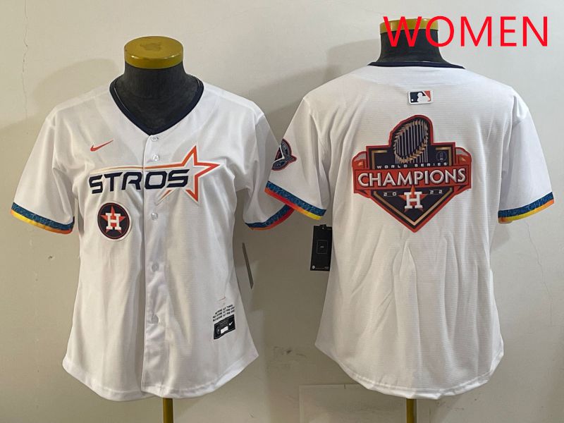 Women Houston Astros Blank White Fourth generation Joint Name 2025 Nike MLB Jersey style 20